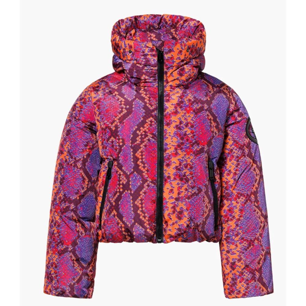 Goldbergh Lucinda Ski Jacket Pink Purple Snake Animal Print Down Coat Sz 4 - Picture 14 of 15